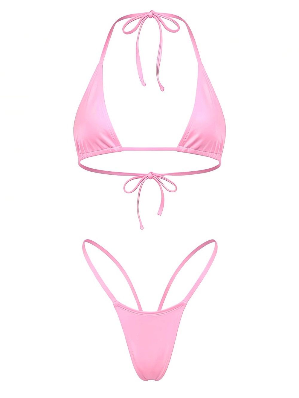 Baby Pink G String Thong Mini Tri-Kini Set - EXOTIC DANCEWEAR